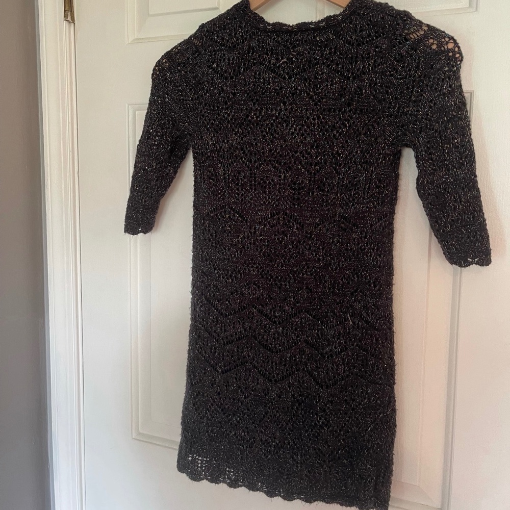 Girls Cat and Jack Black Sparkle sweater dress Size M 7/8